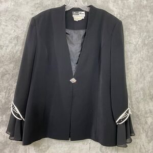 Vintage Ben Marc International Beaded Blazer Church Career Sz 20 Black/white